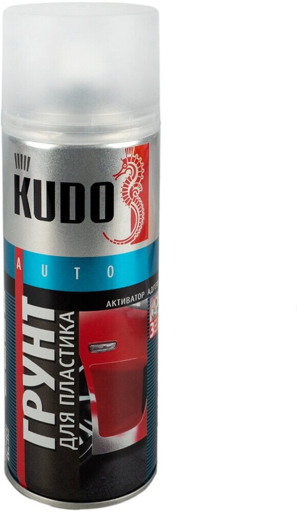 Грунт акриловый аэрозольный для пластика (активатор адгезии) Kudo KU-6000, 520 мл, прозрачный