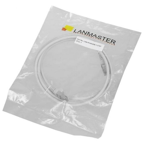 Патч-корд RJ45 - RJ45, 4 пары, FTP, категория 5е, 1.5 м, серый, LSZH, LANMASTER LAN-PC45/S5E-1.5-GY патч корд rj45 rj45 4 пары ftp категория 6 1 5 м серый lszh lanmaster lan pc45 s6 1 5 gy