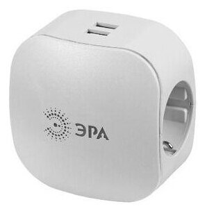 Разветвитель 3-м SP-3e-USB-2A 220В + 2USB 2000мА с заземл. защ. шторки (6/36/864) бел ЭРА Б0015243 (1 шт.)