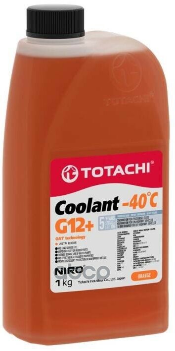 фото Жидкость Охлаждающая Низкозамерзающая Totachi Niro Coolant Orange -40C G12+ 1Кг Astm D3306 TOTACHI арт. 47301