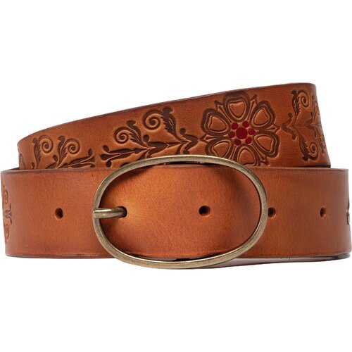 фото Ремень wrangler, металл, для женщин, размер 80, длина 125 см., коричневый