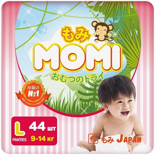 Подгузники-трусики L 9-14кг 44шт подгузники noopii toddler nappies n4 9 14кг 18 шт