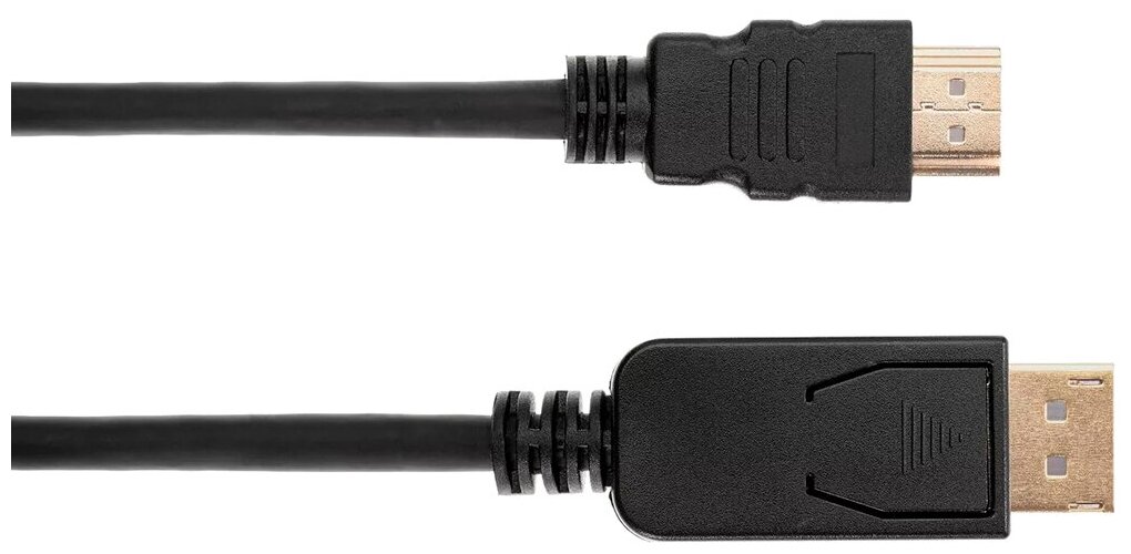 Кабель аудио-видео Aopen Qust, DisplayPort (m) - HDMI (m) , 1.8м, GOLD черный [acg609-1.8m] Noname - фото №8