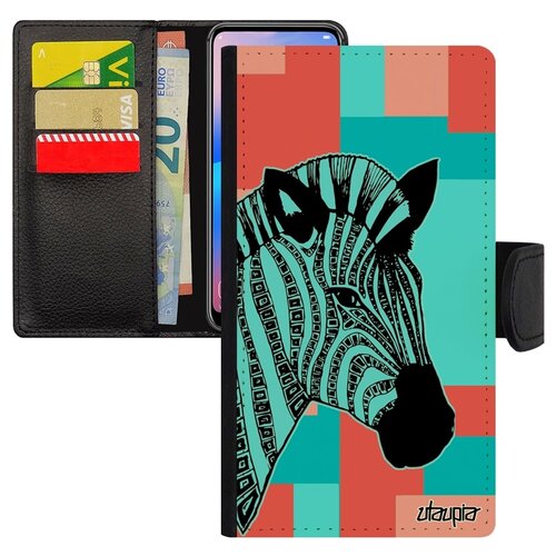 фото Чехол-книжка на мобильный apple iphone x, "зебра" zebra horse utaupia