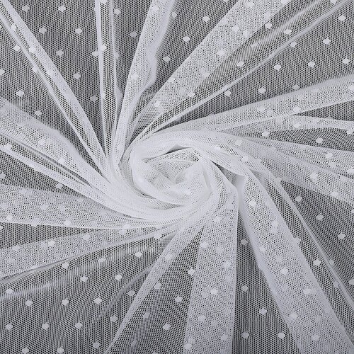 Сетка-стрейч Kruzhevo Мушка, B 160 см, цвет 01, белый, 5 м (TBY.00128.01.1)