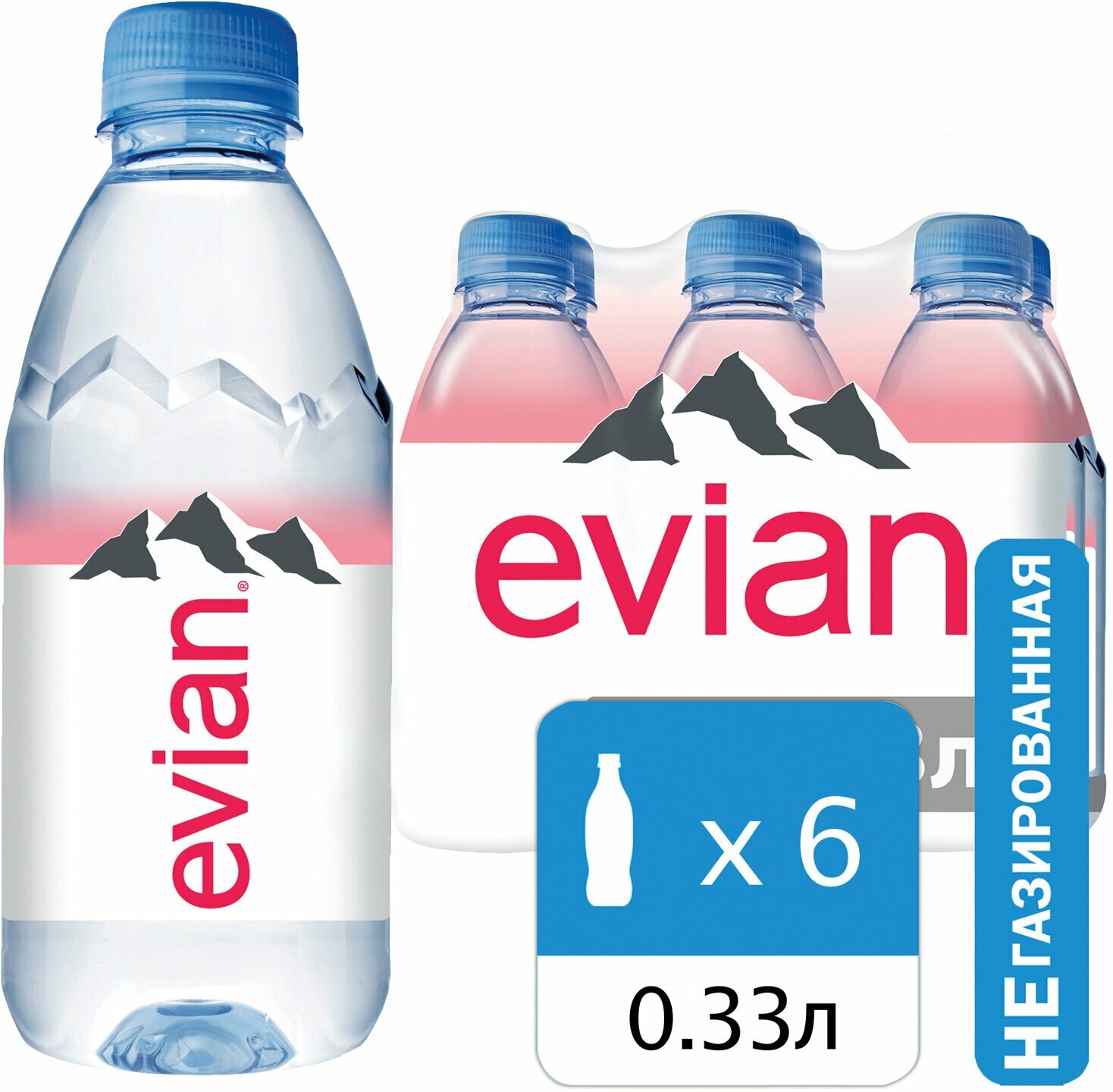 Вода негазированная минеральная EVIAN (Эвиан), 0,33 л, пластиковая бутылка, 13860 - фотография № 8