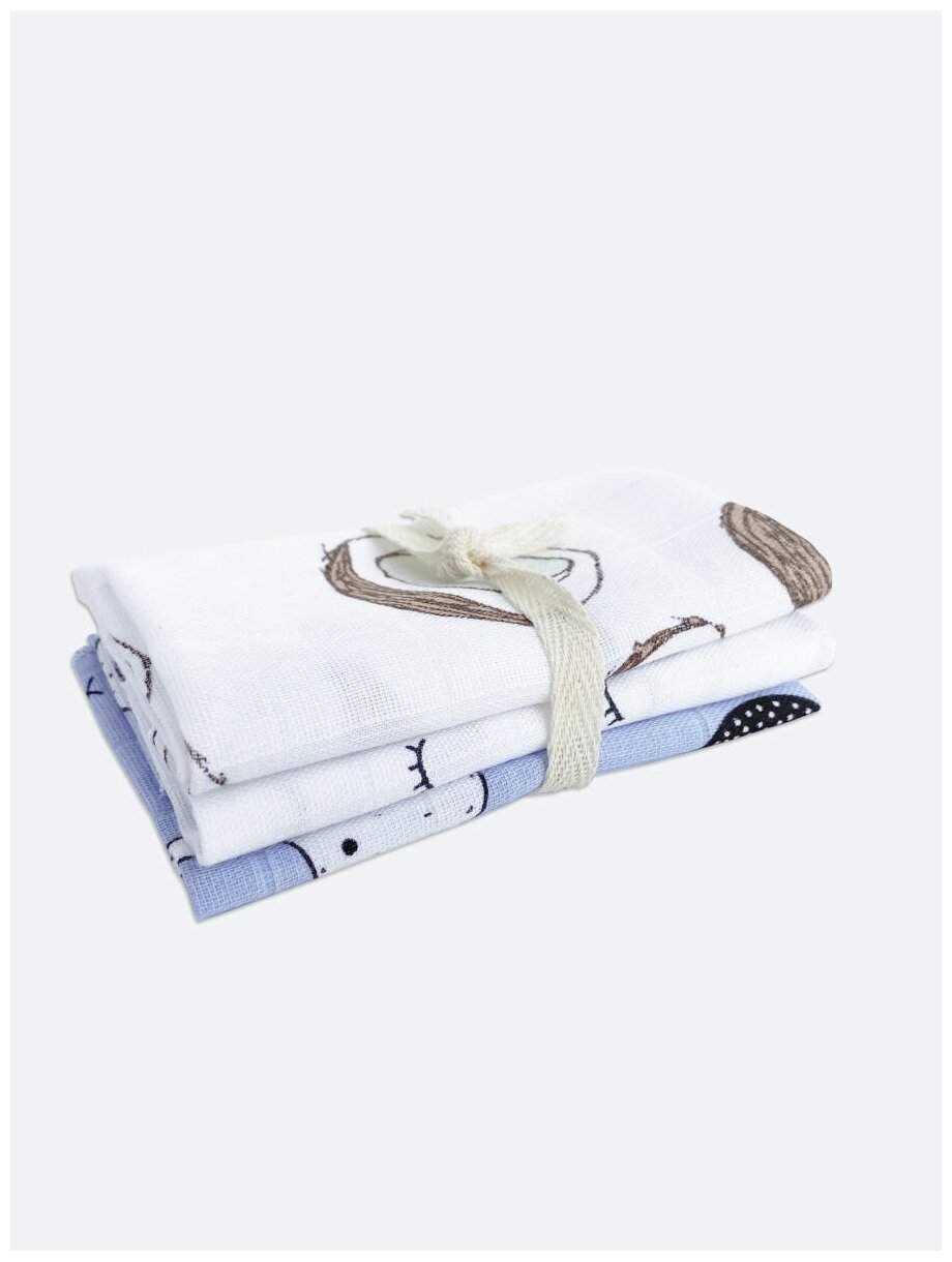 фото Mjolk Муслиновые салфетки Цветы 3 шт.