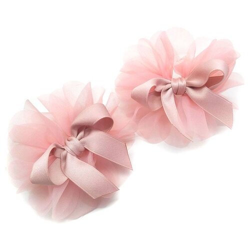 фото Комплект детских резинок для волос ansony fashion jewelry банты большие с атласной лентой пара розовые baziator