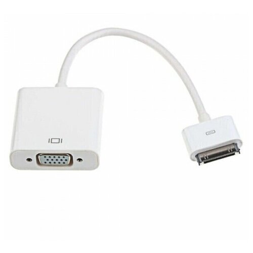 Переходник-адаптер с iPad Dock Connector на VGA шлейф с разъемом питания dock connector charger flex для apple iphone 4 белый