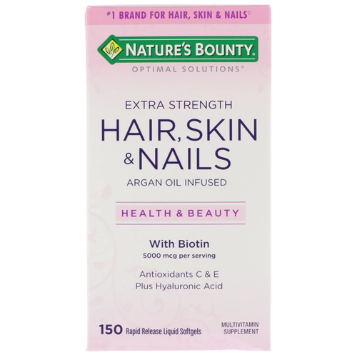 Капсулы Nature's Bounty Extra Strength Hair, Skin & Nails, 5000 мкг, 150 шт.