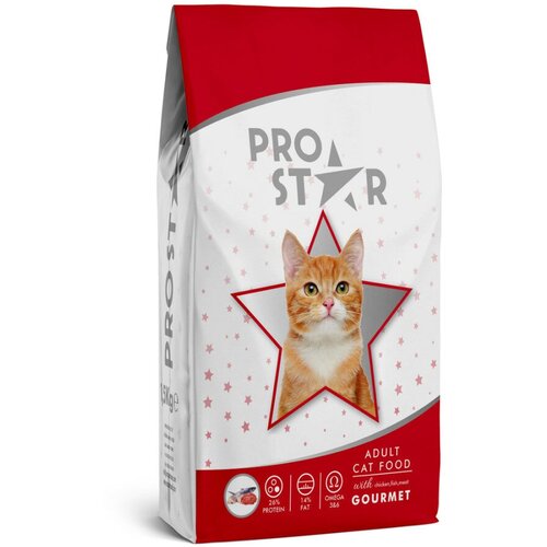 Prostar Adult Cat Gourmet сухой корм для взрослых кошек с курицей и рыбой - 1 кг + 200 г в подарок