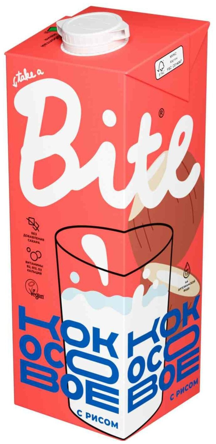 BITE Напиток Кокосовый с Рисом ультрапастеризованный 1л - фотография № 11