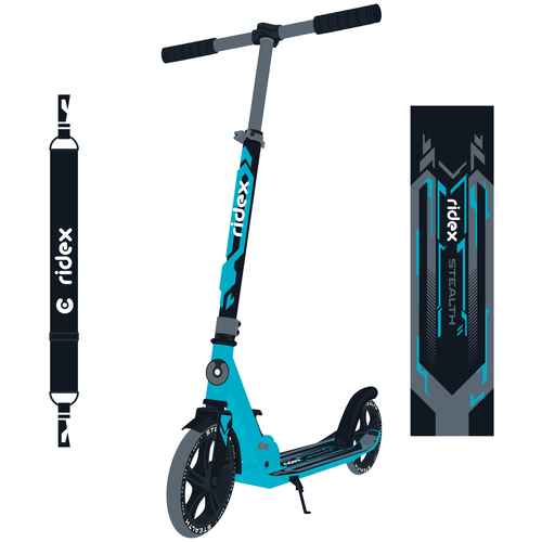 фото Самокат 2-колесный stealth 230200 мм, голубой ridex