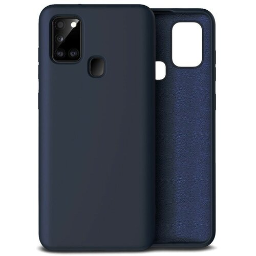 Накладка силиконовая Silicone Cover для Samsung Galaxy A21s A217 синяя for samsung galaxy a21s case shell soft bumper rubber funda protective case for samsung galaxy a21s cover for samsung a21s case