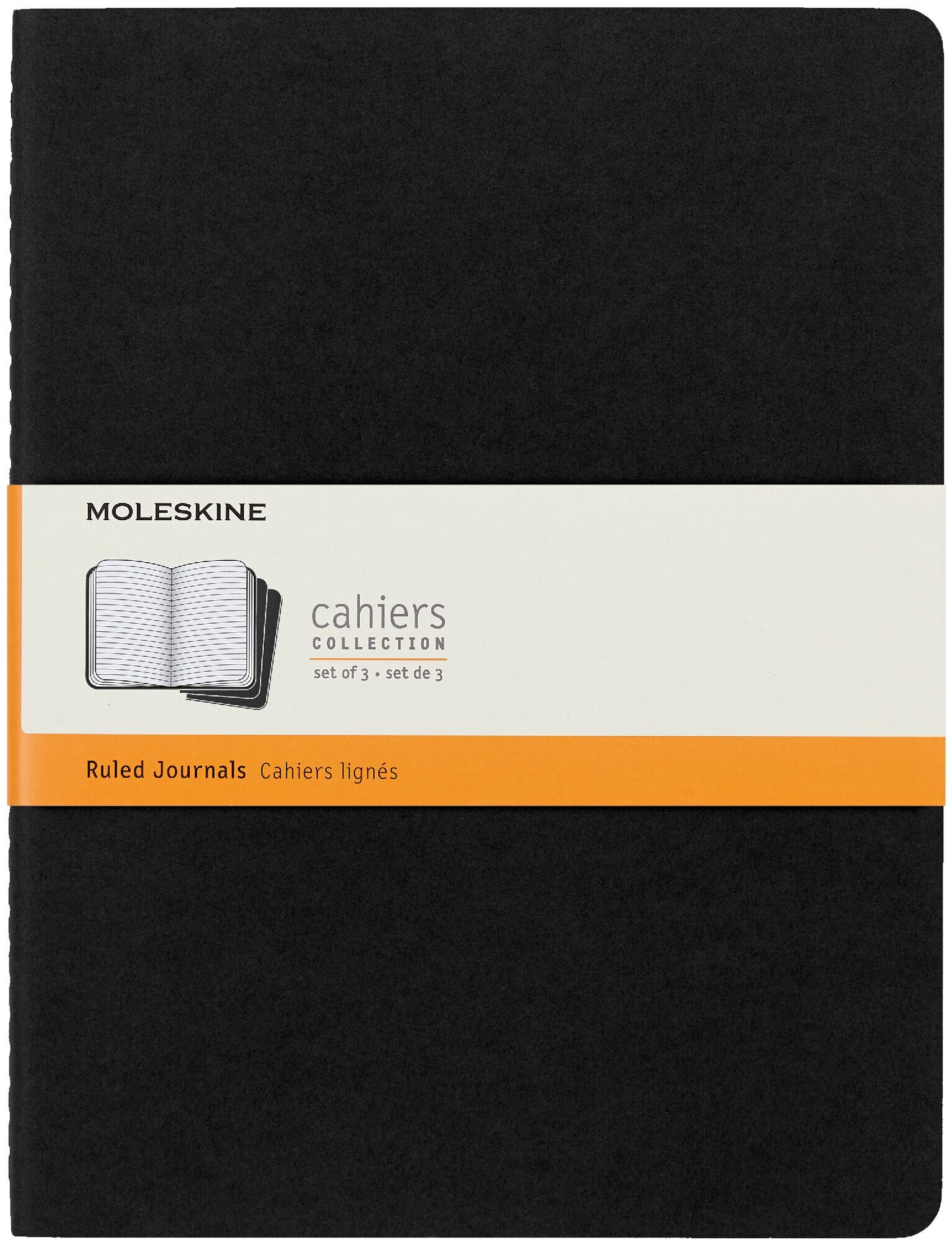 Блокнот Moleskine CAHIER JOURNAL QP321 XLarge 190х250мм обложка картон 120стр. линейка черный (3шт)