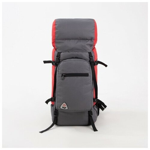 Рюкзак туристический, 60 л, отдел на шнурке, наружный карман, 2 боковые сетки, цвет серый/красный рюкзак красный 10 л