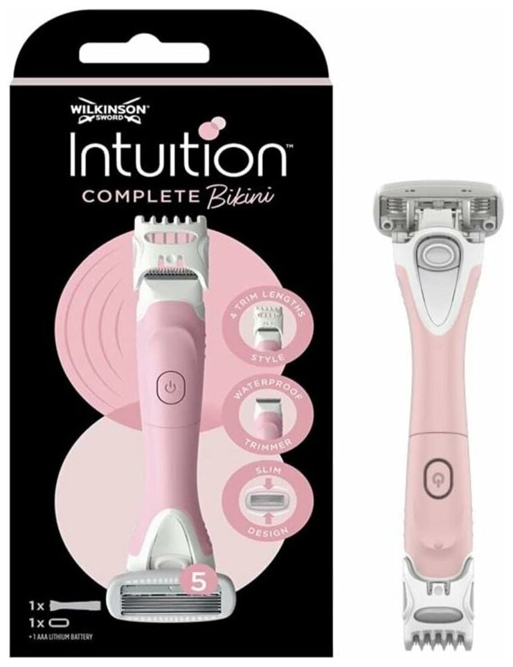 Wilkinson Sword / Schick Intuition Complete Bikini Trimmer / Бритва женская с триммером и 1 сменной кассетой.