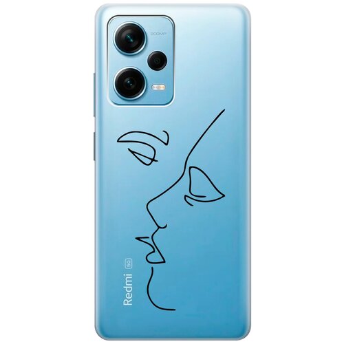 Силиконовый чехол с принтом Faces для Xiaomi Redmi Note 12 Pro / Note 12 Pro+ / Note 12 Explorer Edition силиконовый чехол на xiaomi 12 pro сяоми 12 про с 3d принтом lazy cat прозрачный