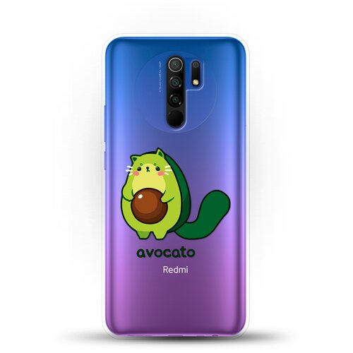 фото Силиконовый чехол авокадо-кот на xiaomi redmi 9 andy & paul