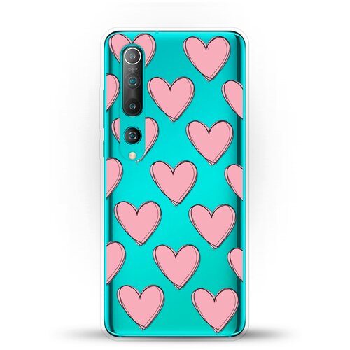 фото Силиконовый чехол узор из сердец на xiaomi mi 10 pro andy & paul