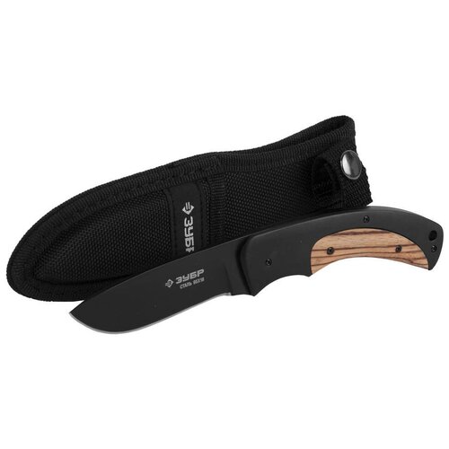 Нож ЗУБР ″премиум″ хантер с фиксированным лезвием, 215мм/лезвие 90мм
