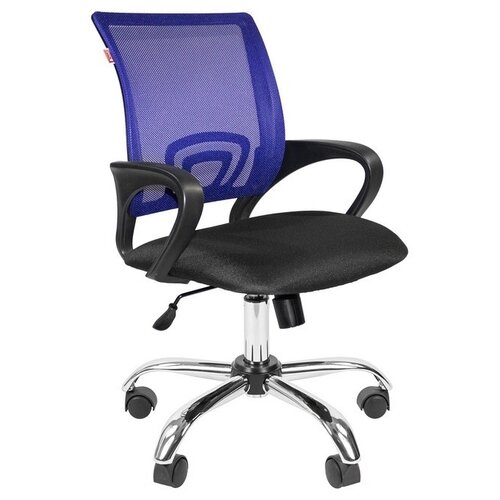 фото Кресло easy chair ткань черная сетка, синий, хром easychair