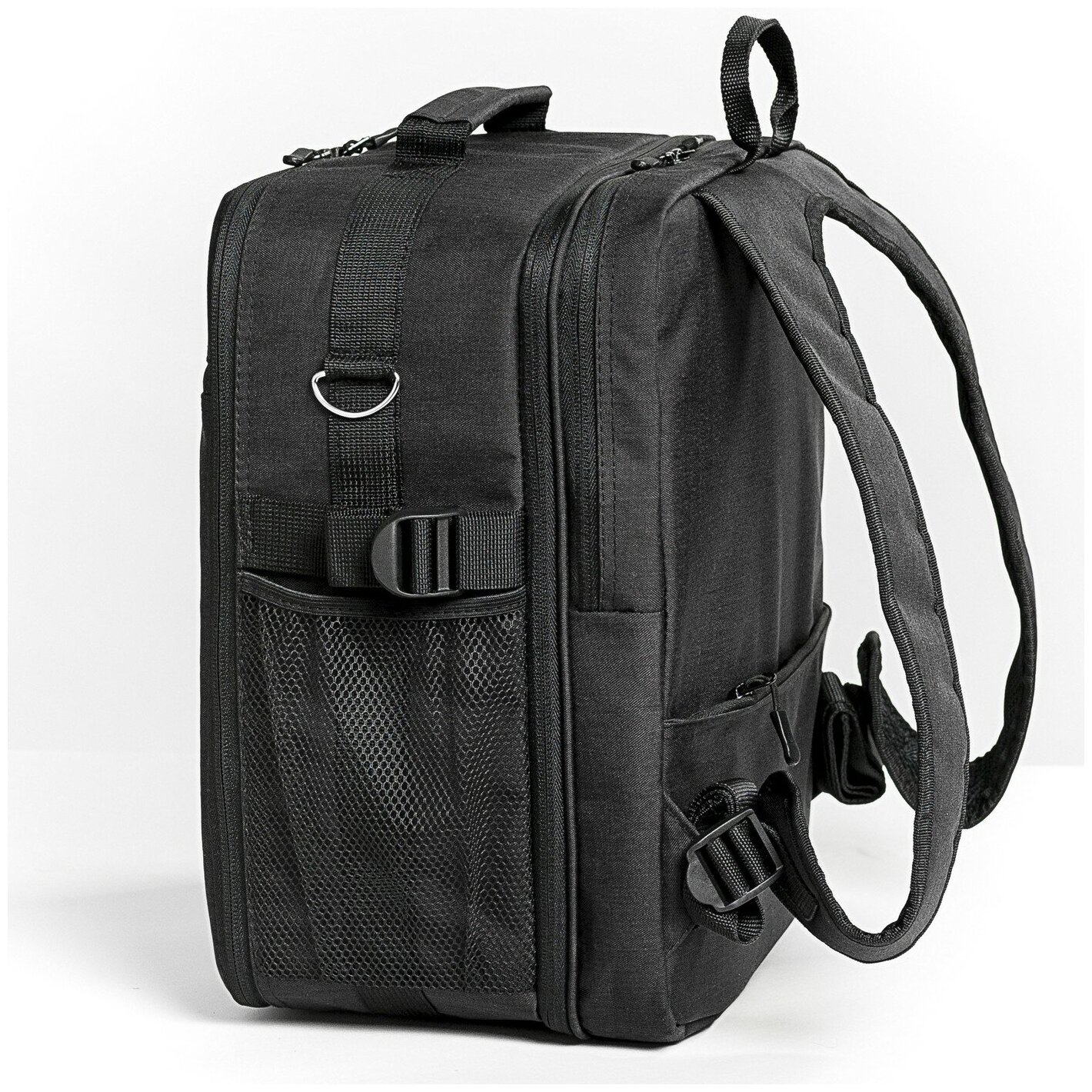 Рюкзак-трансформер сумка для ручной клади Pobedabags Black Advanced 36x30x27/20