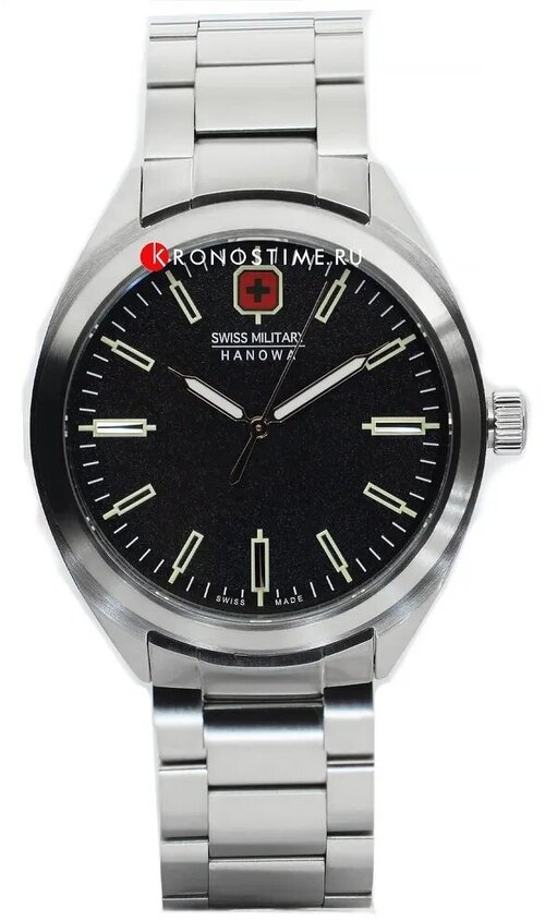 Наручные часы Swiss Military Hanowa, серебряный, черный