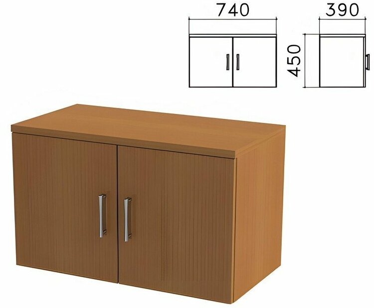 Шкаф-антресоль "Монолит", 740х390х450 мм, цвет орех гварнери, АМ01.3