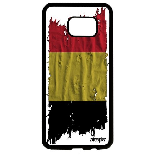 фото Чехол на телефон samsung galaxy s7 edge, "флаг бельгии на ткани" государственный страна utaupia