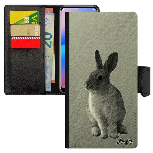 фото Чехол-книжка на смартфон galaxy a40, "кролик" грызун дикий utaupia
