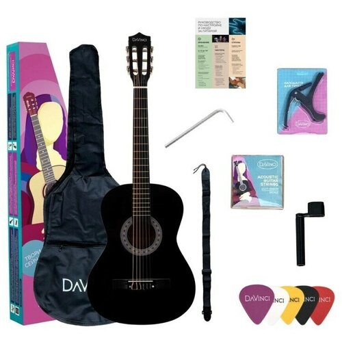 Гитара классическая в наборе DAVINCI DC-50A BK PACK гитарный комплект davinci dc 50a bk pack