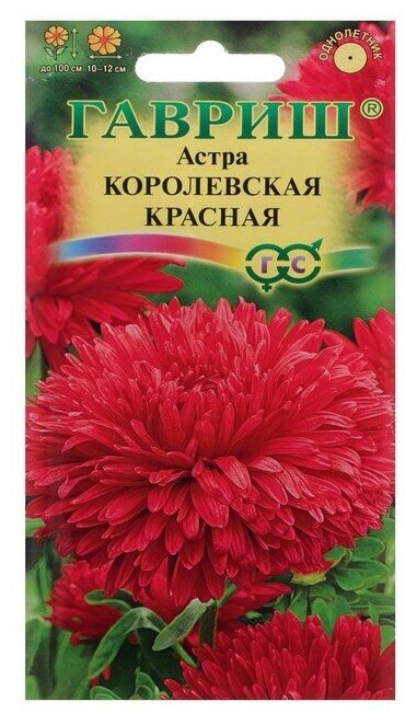 Семена цветов Астра однолетняя (пионовидная) "Королевская красная", 0,3 г