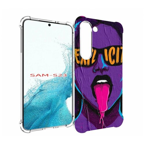 Чехол MyPads фиолетовая-девушка-в-очках женский для Samsung Galaxy S23 задняя-панель-накладка-бампер