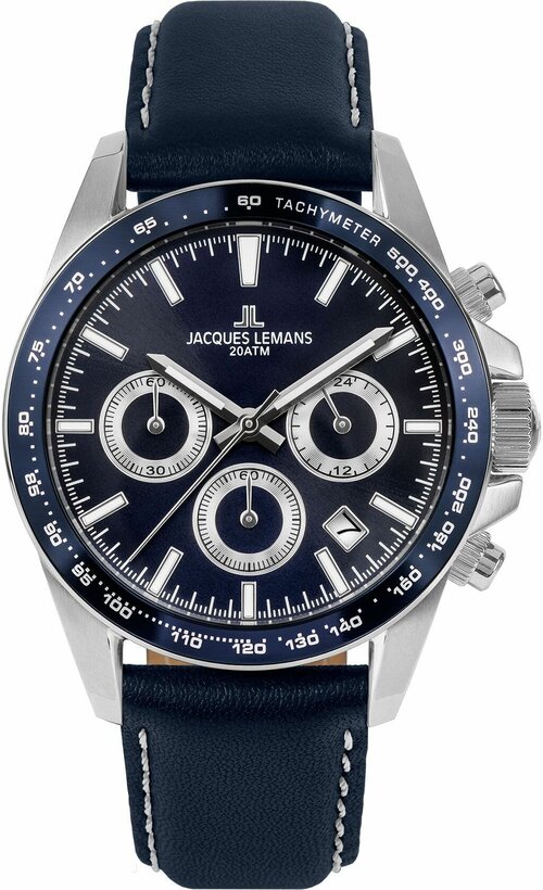 Наручные часы JACQUES LEMANS Sports 79468, серебряный, синий