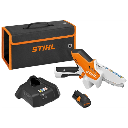 Сучкорез аккумуляторный STIHL GTA-26, 2 А·ч, 10.8 В, с АКБ и ЗУ, оранжевый аккумуляторная пила stihl gta 26 без аккумулятора и з у