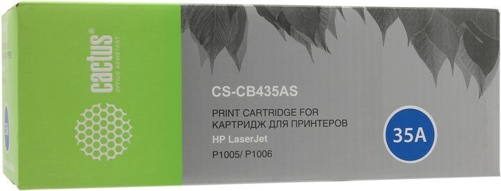 Набор картриджей Cactus CS-CB435AS-15, черный, 1500 страниц, совместимый для LaserJet P1005 / P1006