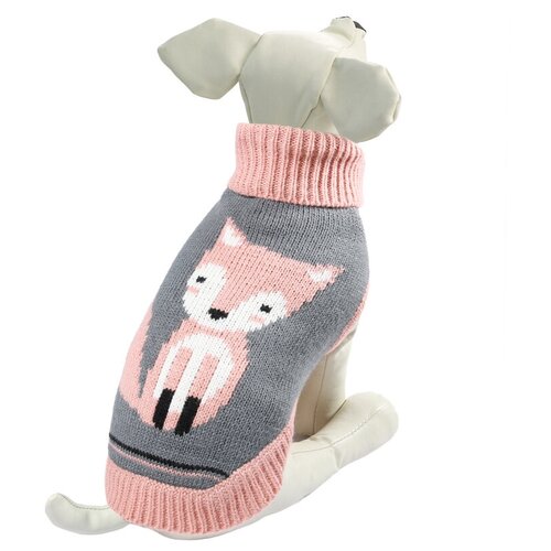 Свитер Triol Лиса Алиса для собак, S 25см, розово-серый свитер для собак triol лиса алиса s размер 25см