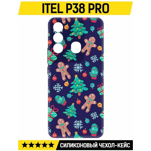 Чехол-накладка Krutoff Soft Case Прянички и елочки для ITEL P38 Pro черный чехол накладка krutoff soft case прянички и елочки для huawei nova 11 pro черный