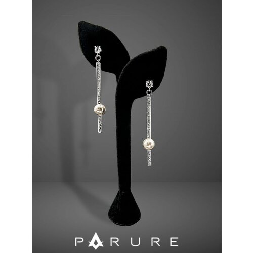 Серьги PARURE, кристаллы Swarovski, перламутровый
