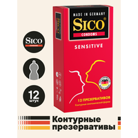 SICO Презервативы Sensitive, контурные, анатомической формы, 12 шт