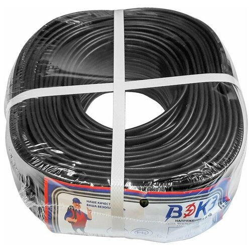 Электрический кабель ПВС 2x1,5 мм2 ГОСТ (100 м), черный
