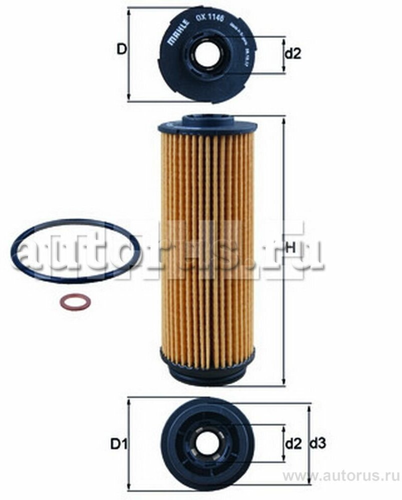 Фильтр масляный MAHLE OX 1146D