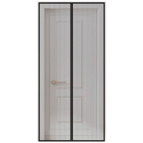 Москитная сетка дверная на магнитах 100х210 см, антимоскитная, черная, DASWERK, 607985