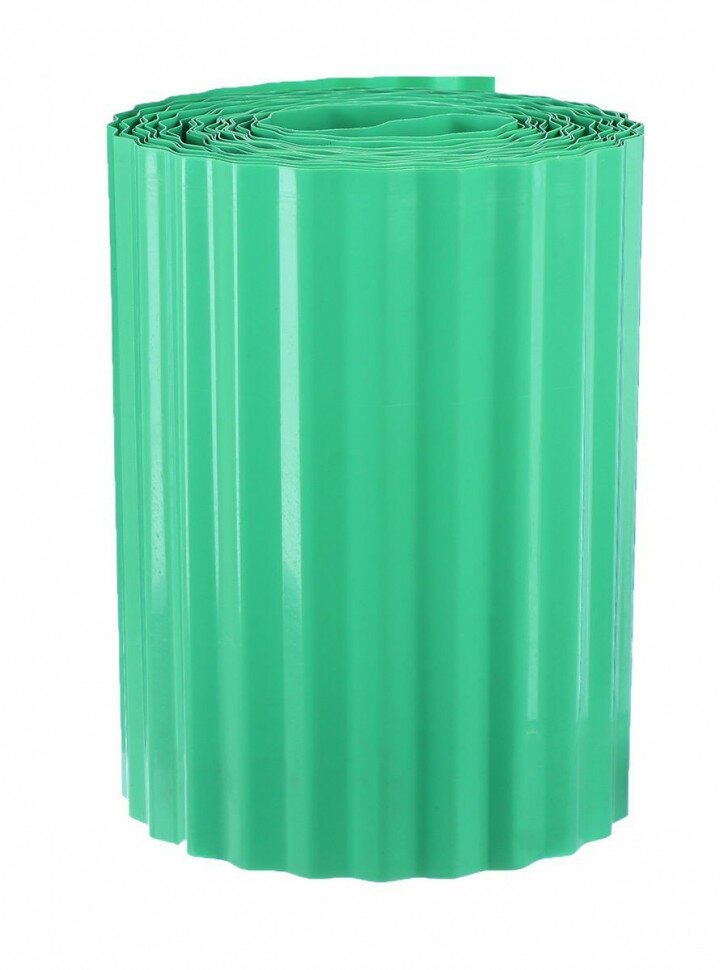 Лента бордюрная, 0.2 × 9 м, толщина 0.6 мм, пластиковая, гофра, зелёная - фотография № 6