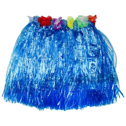 фото Юбка гавайская с цветами голубая гавайская хула игрушка-правздник