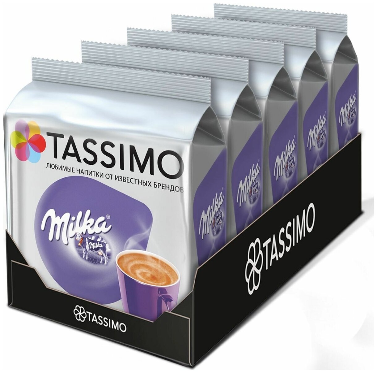 Набор в капсулах Tassimo Milka, 5 упаковок по 8 капсул - фотография № 1