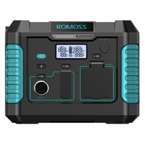 Электростанция порт Romoss RS500 108000mAh 5A 3xUSB солн бат черныйголубой RS500-2B2-G153H 4145000₽