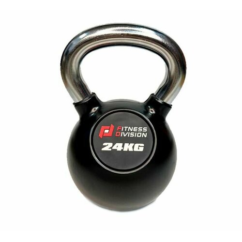 фото Гиря обрезиненная с хромированной ручкой fitness division db-kdb-c-24