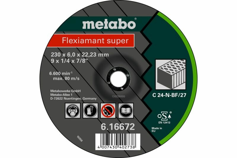 Круг обдирочный Metabo Flexiamant S камень 230x6x22 (616672000)